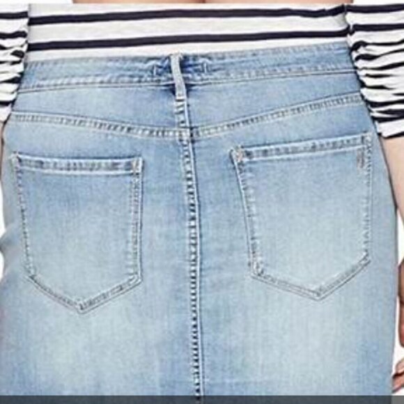 Vintage America SZ 6 Embroidered Blue Jean Denim Wonderland Skirt Boho Western - Picture 3 of 14